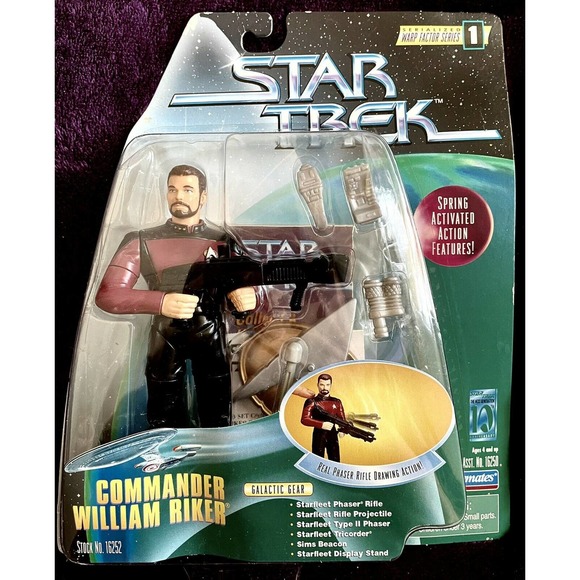 Star Trek Warp Factor Series 1 Action Figure Riker - Picture 5 of 8